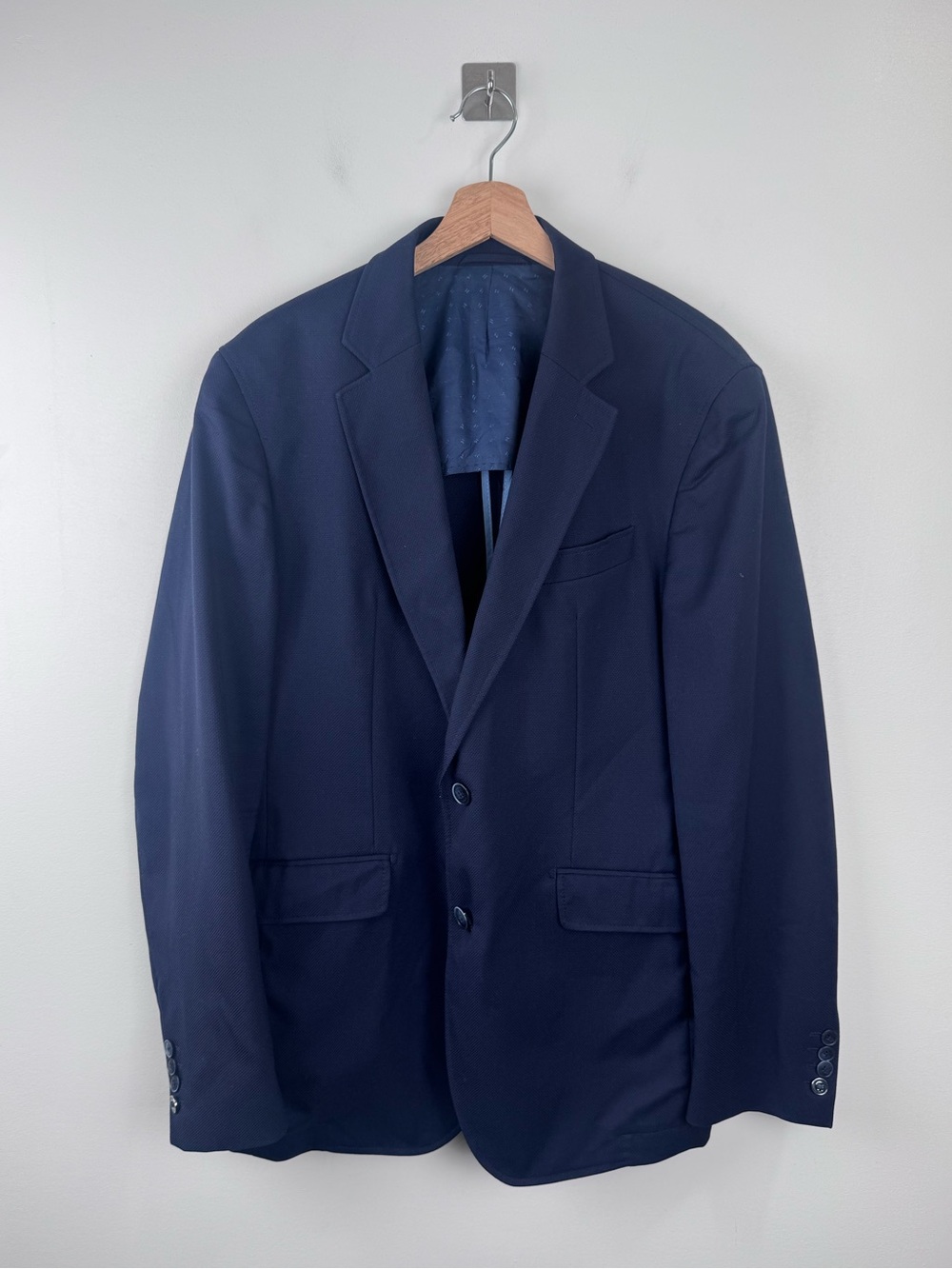 Hackett London Men Navy Blue Wool Blazer‎ Suit Jacket US 42L